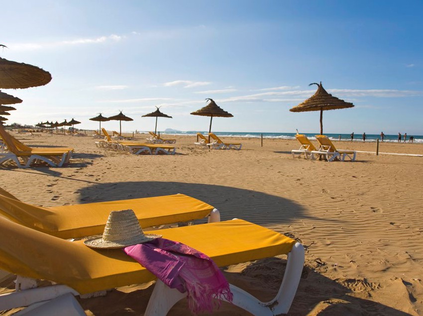 Beach life in Saidia of Morocco